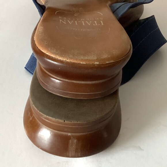 Italian Shoemakers Women's Flip Flops Sandals Size 7.5 Made in Italy Brown Blue - Picture 7 of 7